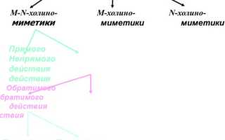 М-холиномиметики. Механизм действия, что это такое, показания к применению, препараты