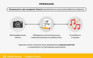 Синдром Саванта. Что это такое, как получить, симптомы, признаки