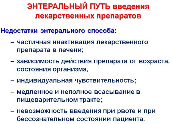 Энтеральный путь введения лекарственных средств. Что это такое, преимущества, недостатки