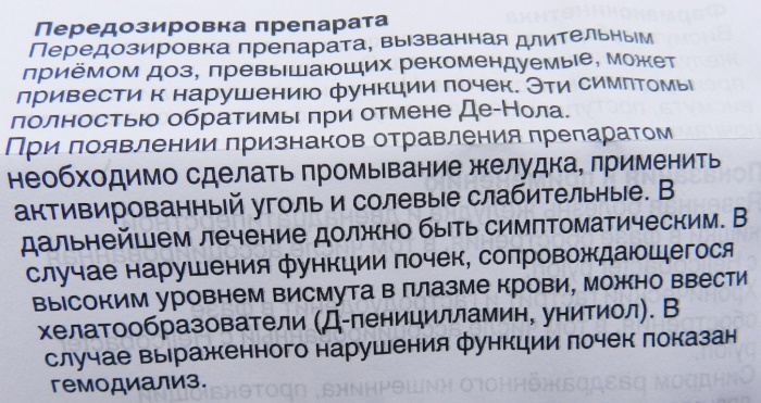 Де-Нол при рефлюкс эзофагите. Инструкция по применению