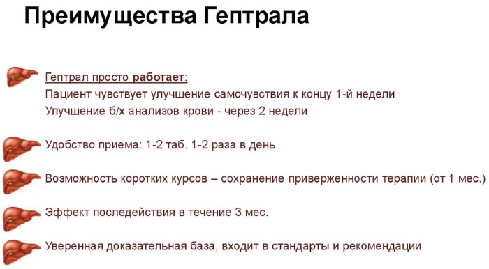 Гептрал (Heptral) в таблетках. Цена, инструкция по применению, аналоги, дозировка