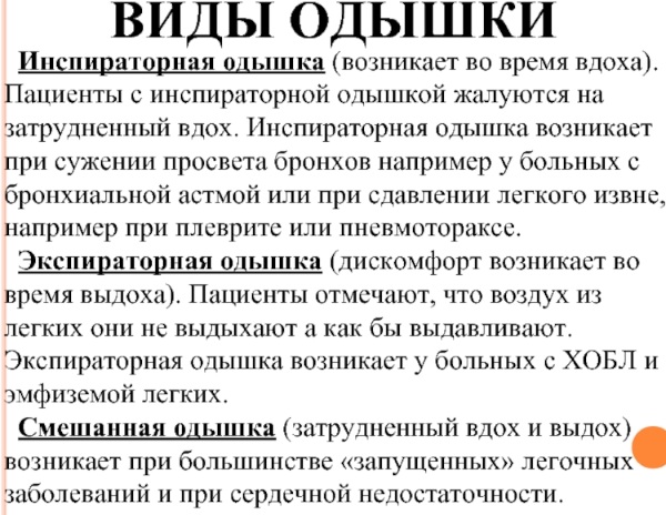 Инспираторная одышка. Характерна для чего, что это такое, заболевания