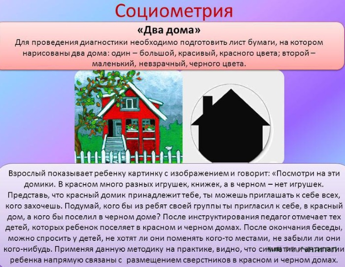 Методика Два дома для дошкольников, младших школьников проективная со стимульным материалом. Интерпретация, результаты